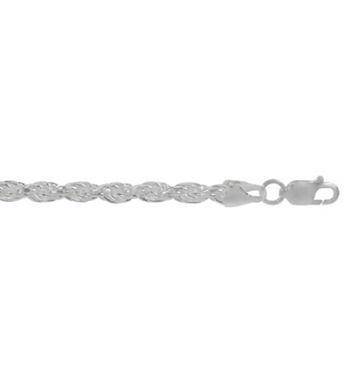 2mm Twisted Rope Chain, 7" - 36" Length, Sterling Silver